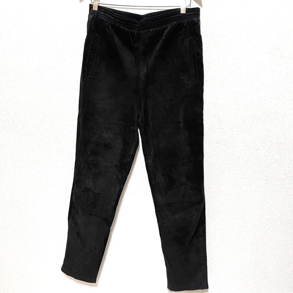 Evan Davies Woman Black Pig Suede Leather Pants Size 6 - Picture 4 of 15